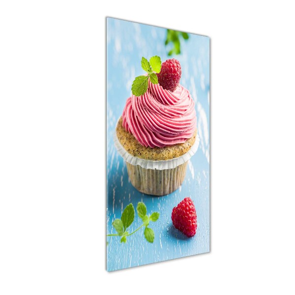 Staand plexiglas foto Frambozen cupcake