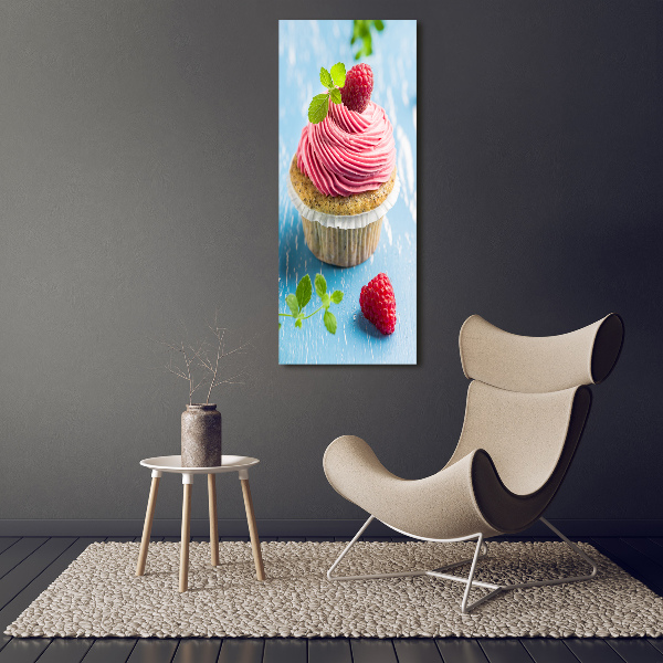 Staand plexiglas foto Frambozen cupcake