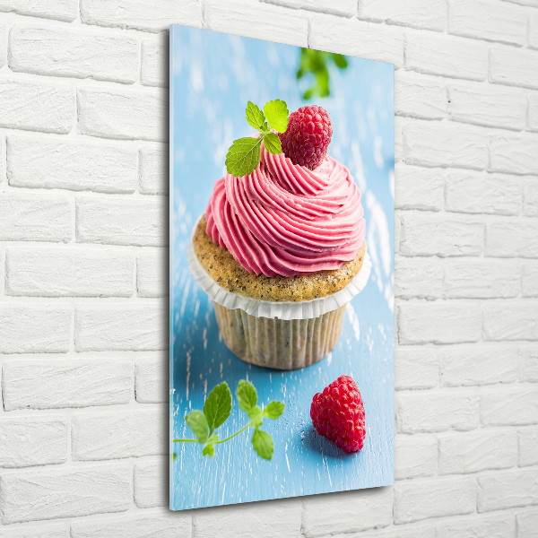 Staand plexiglas foto Frambozen cupcake
