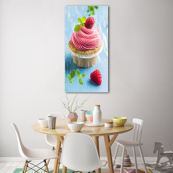 Staand plexiglas foto Frambozen cupcake