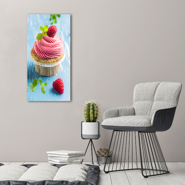 Staand plexiglas foto Frambozen cupcake