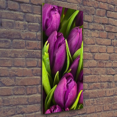 Staand foto in plexiglas Paarse tulpen