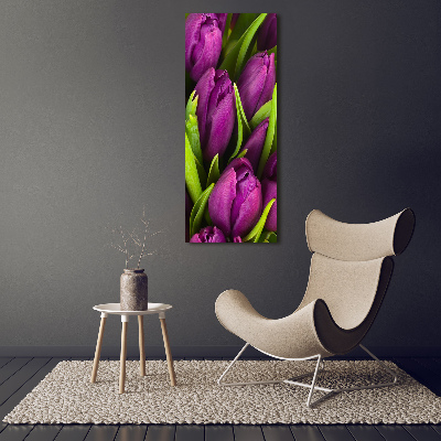 Staand foto in plexiglas Paarse tulpen