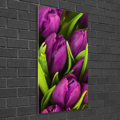 Staand foto in plexiglas Paarse tulpen