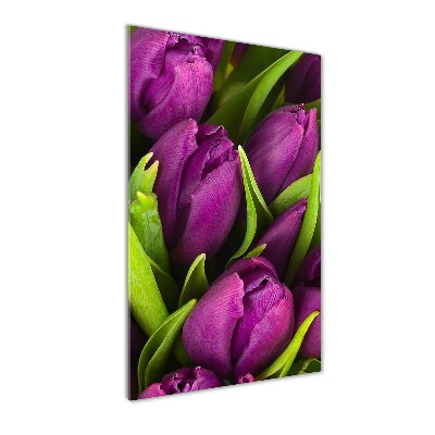 Staand foto in plexiglas Paarse tulpen