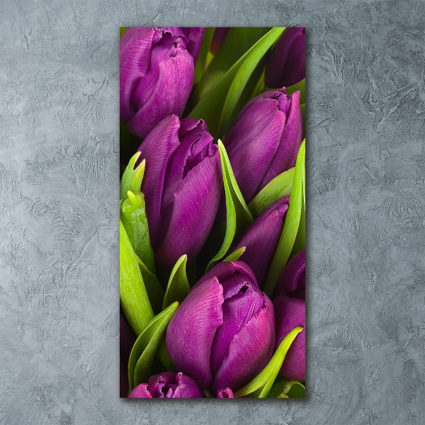 Staand foto in plexiglas Paarse tulpen