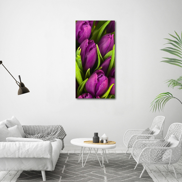Staand foto in plexiglas Paarse tulpen
