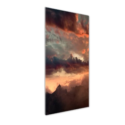 Staand foto plexiglas Zonsondergang boven de bergen