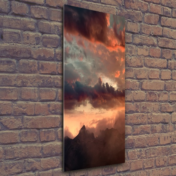 Staand foto plexiglas Zonsondergang boven de bergen