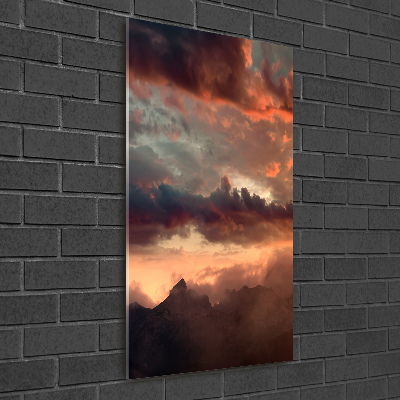 Staand foto plexiglas Zonsondergang boven de bergen