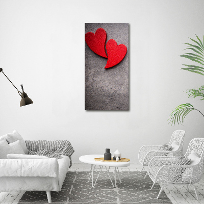 Staand foto op plexiglas Rode harten