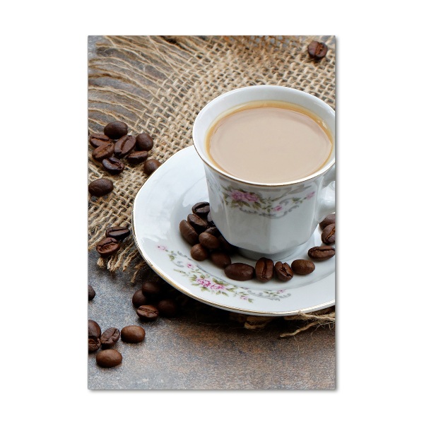 Staand foto in plexiglas Koffie en hart