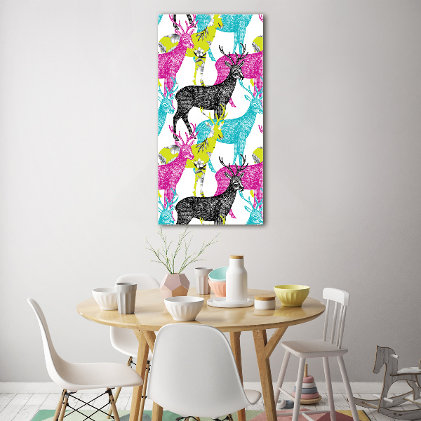 Staand foto in plexiglas Kleurrijke herten