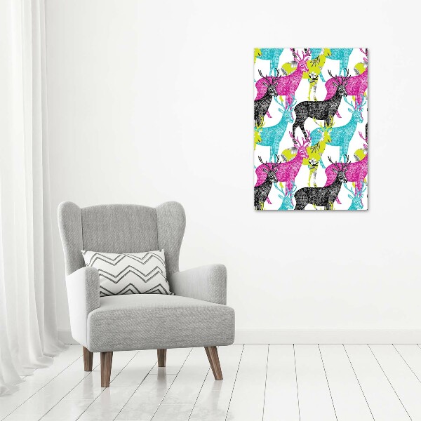 Staand foto in plexiglas Kleurrijke herten