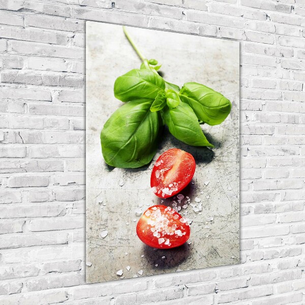Staand foto op plexiglas Tomaten en basilicum