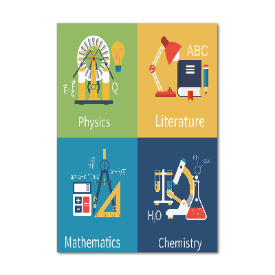 Staand plexiglas foto Schoolvakken