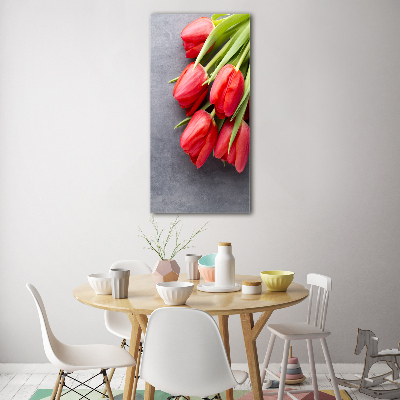 Staand foto plexiglas Rode tulpen