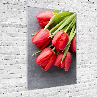 Staand foto plexiglas Rode tulpen
