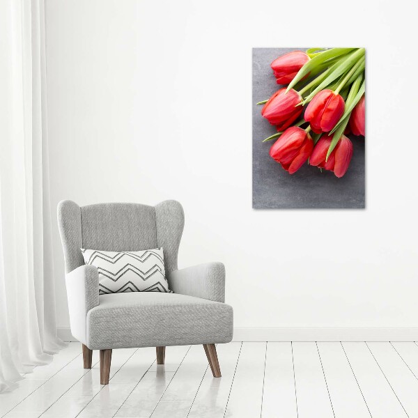 Staand foto plexiglas Rode tulpen
