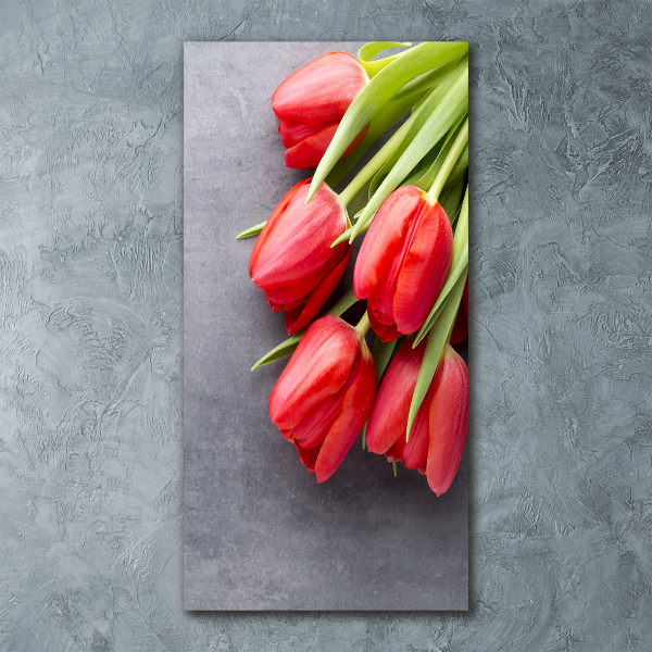 Staand foto plexiglas Rode tulpen