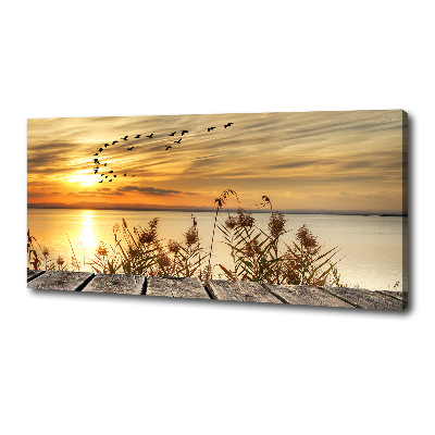 Canvas schilderij Steiger aan het meer