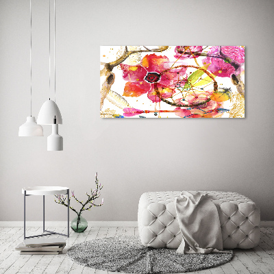 Foto op canvas Bloemenpatroon