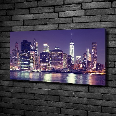 Canvas schilderij New York 's nachts