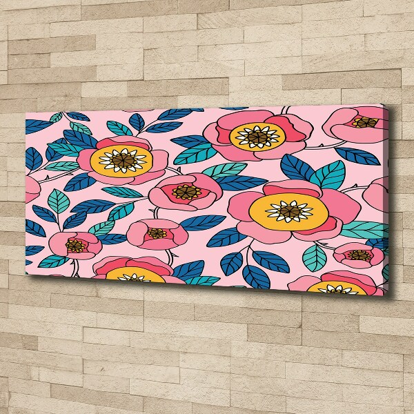 Foto canvas Roze bloemen
