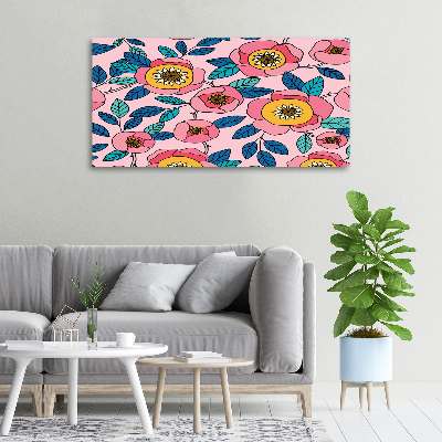 Foto canvas Roze bloemen