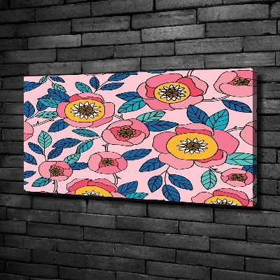 Foto canvas Roze bloemen
