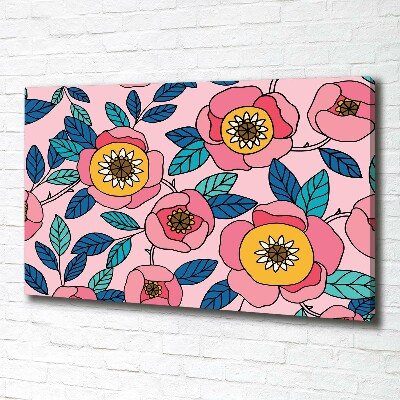Foto canvas Roze bloemen