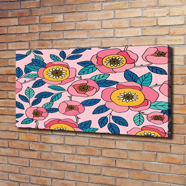 Foto canvas Roze bloemen
