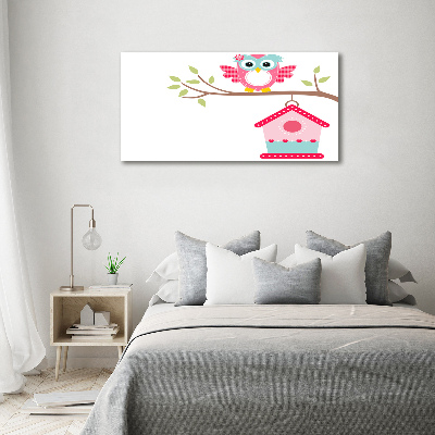 Foto op canvas Uil op een tak