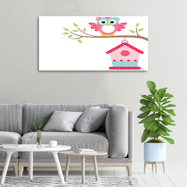 Foto op canvas Uil op een tak