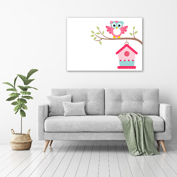 Foto op canvas Uil op een tak