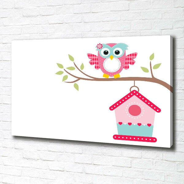 Foto op canvas Uil op een tak