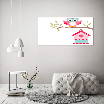 Foto op canvas Uil op een tak