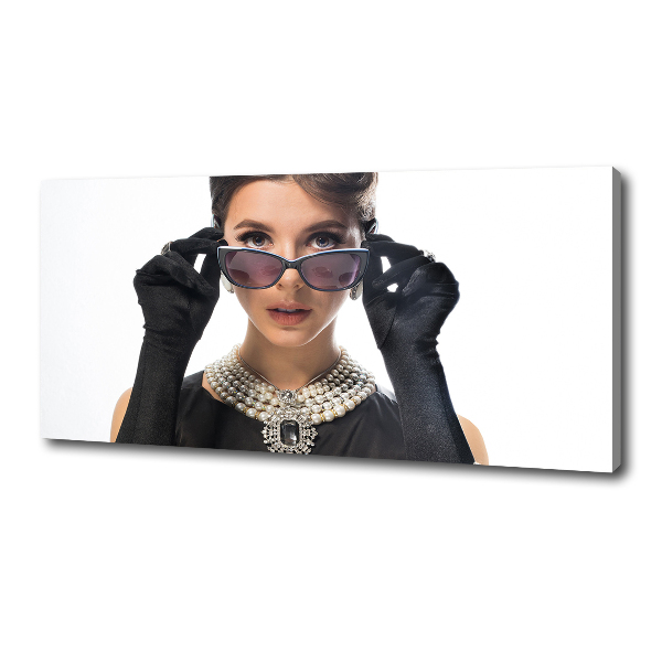 Canvas foto Vrouw met bril