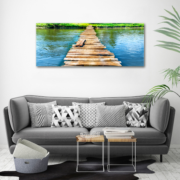 Canvas foto Houten brug