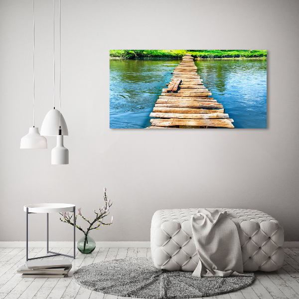 Canvas foto Houten brug