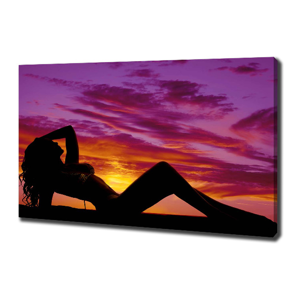 Foto canvas Silhouet van een vrouw