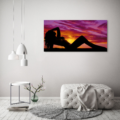 Foto canvas Silhouet van een vrouw