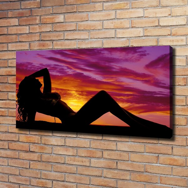 Foto canvas Silhouet van een vrouw