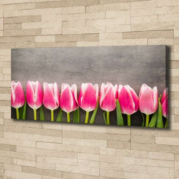 Canvas schilderij Roze tulpen