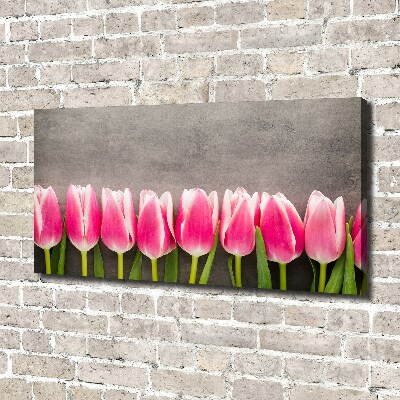 Canvas schilderij Roze tulpen