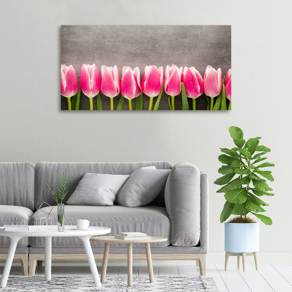 Canvas schilderij Roze tulpen