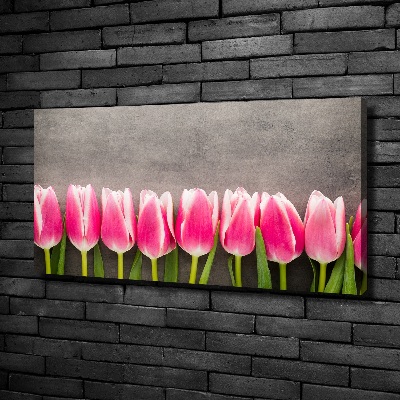 Canvas schilderij Roze tulpen