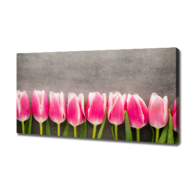 Canvas schilderij Roze tulpen