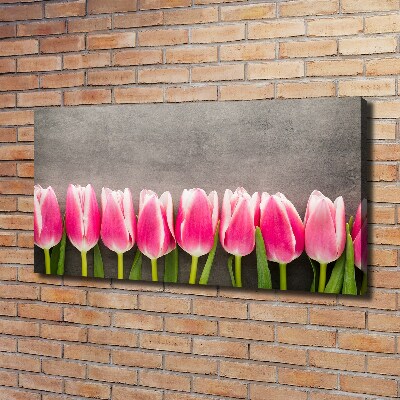 Canvas schilderij Roze tulpen