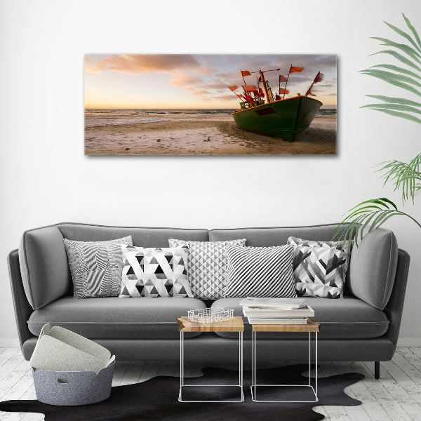 Foto op canvas Vissersboot strand